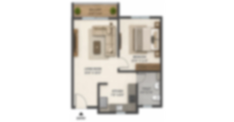 Aven Borivali 1 BHK Floor Plan